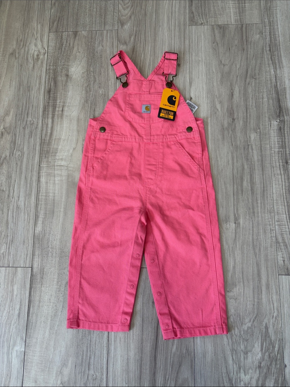 Carhartt Kids Pink Work-Style Overalls